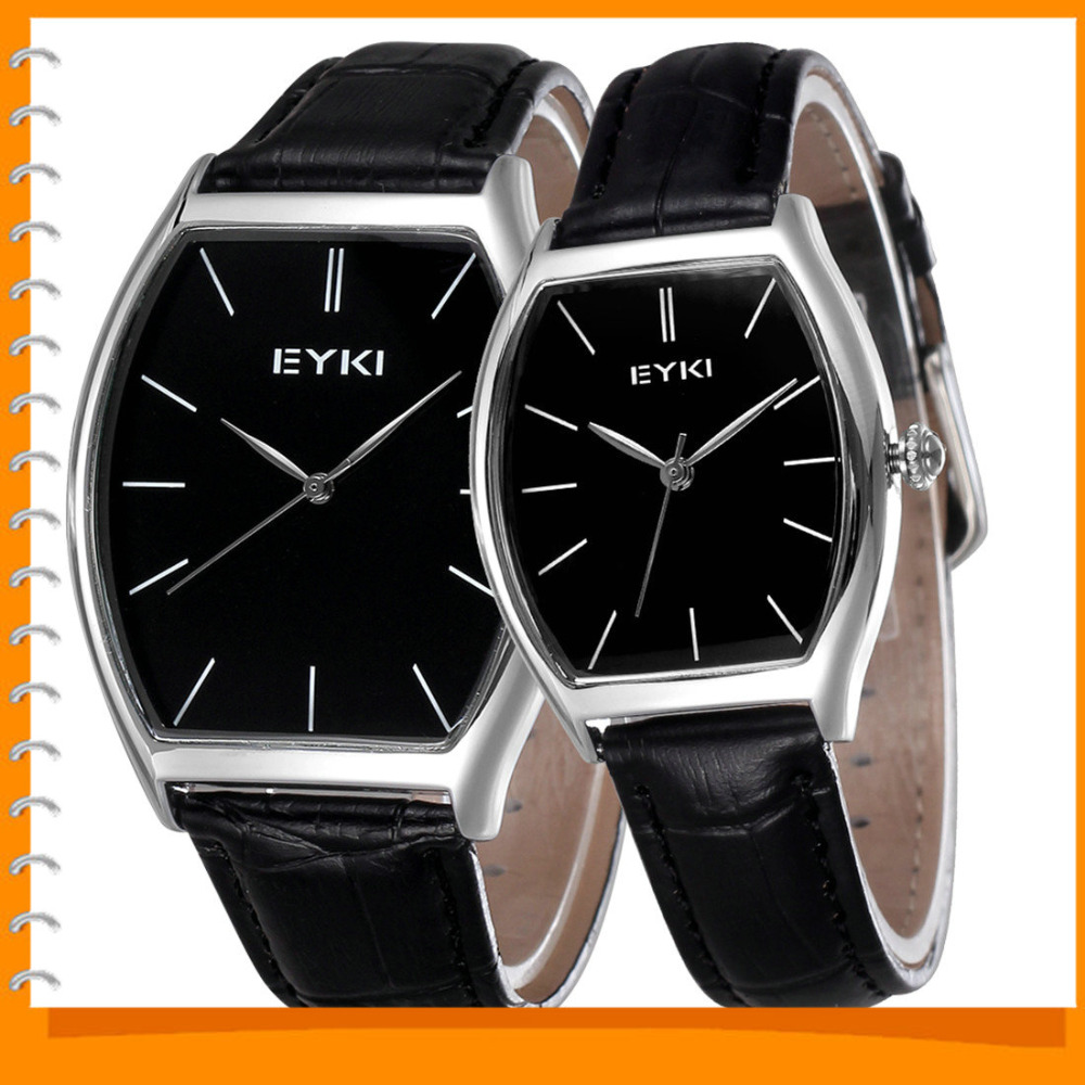 eyki 2078 genuine leather couple lover wrist watch waterproof black tonneau dial quartz women men clock wristwatches eyki 2078 genuine leather couple lover wrist watch waterproof black tonneau dial quartz women men clock wristwatches