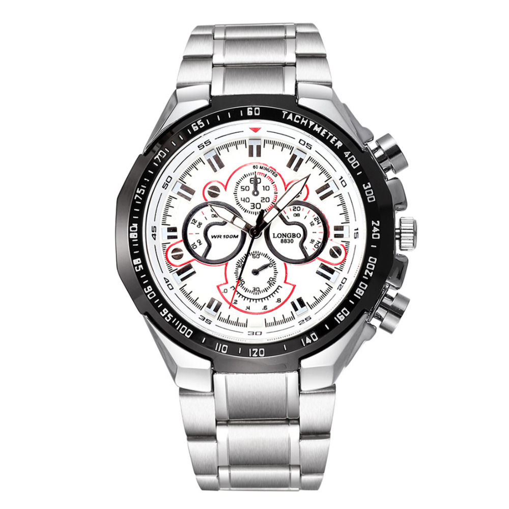 longbo 2067 waterproof wrist watches men male round silver alloy band imported quartz movement wristwatches clock
