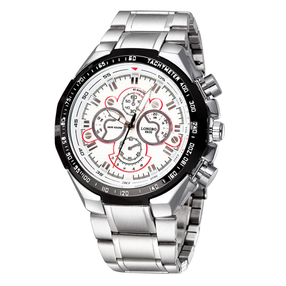 longbo 2067 waterproof wrist watches men male round silver alloy band imported quartz movement wristwatches clock