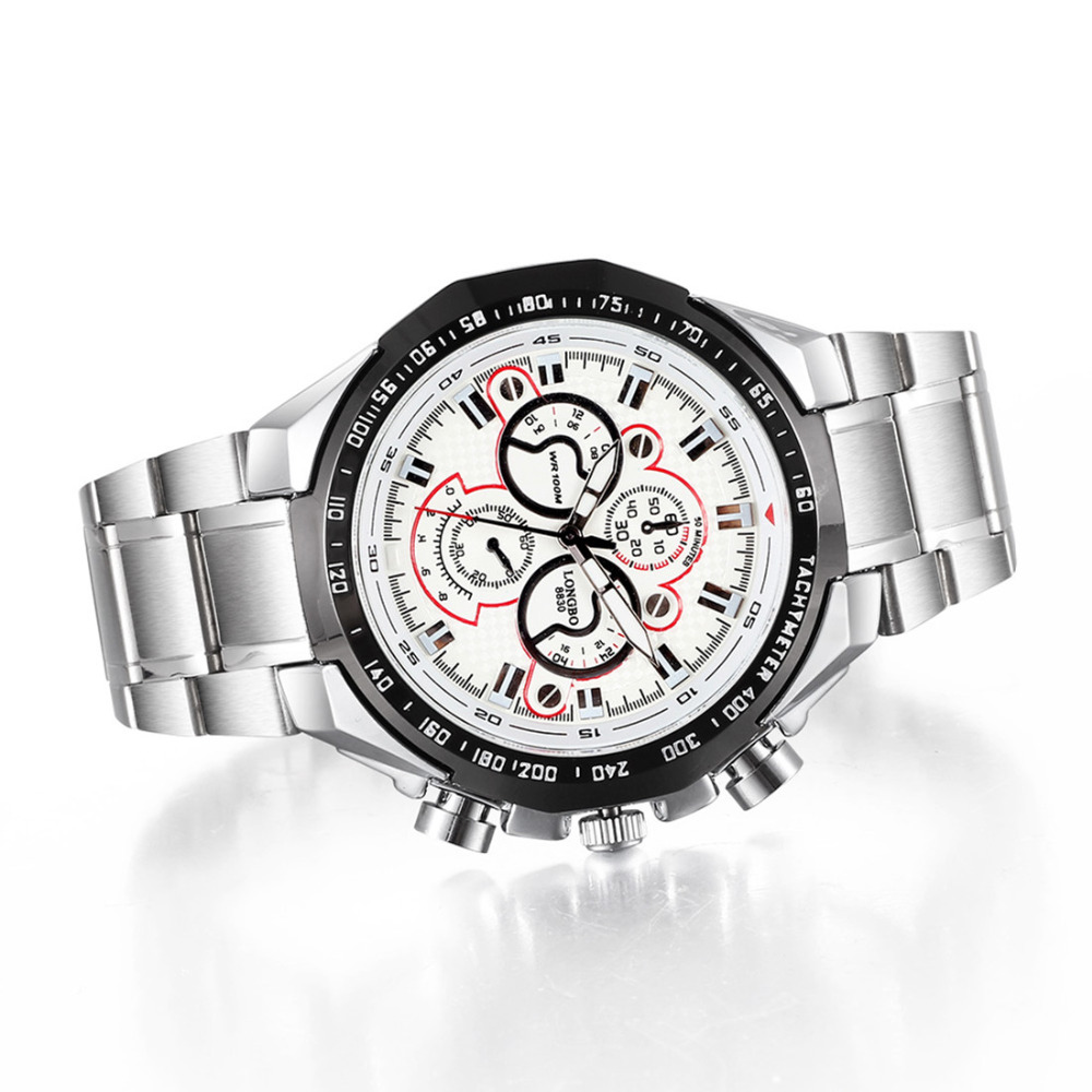 longbo 2067 waterproof wrist watches men male round silver alloy band imported quartz movement wristwatches clock
