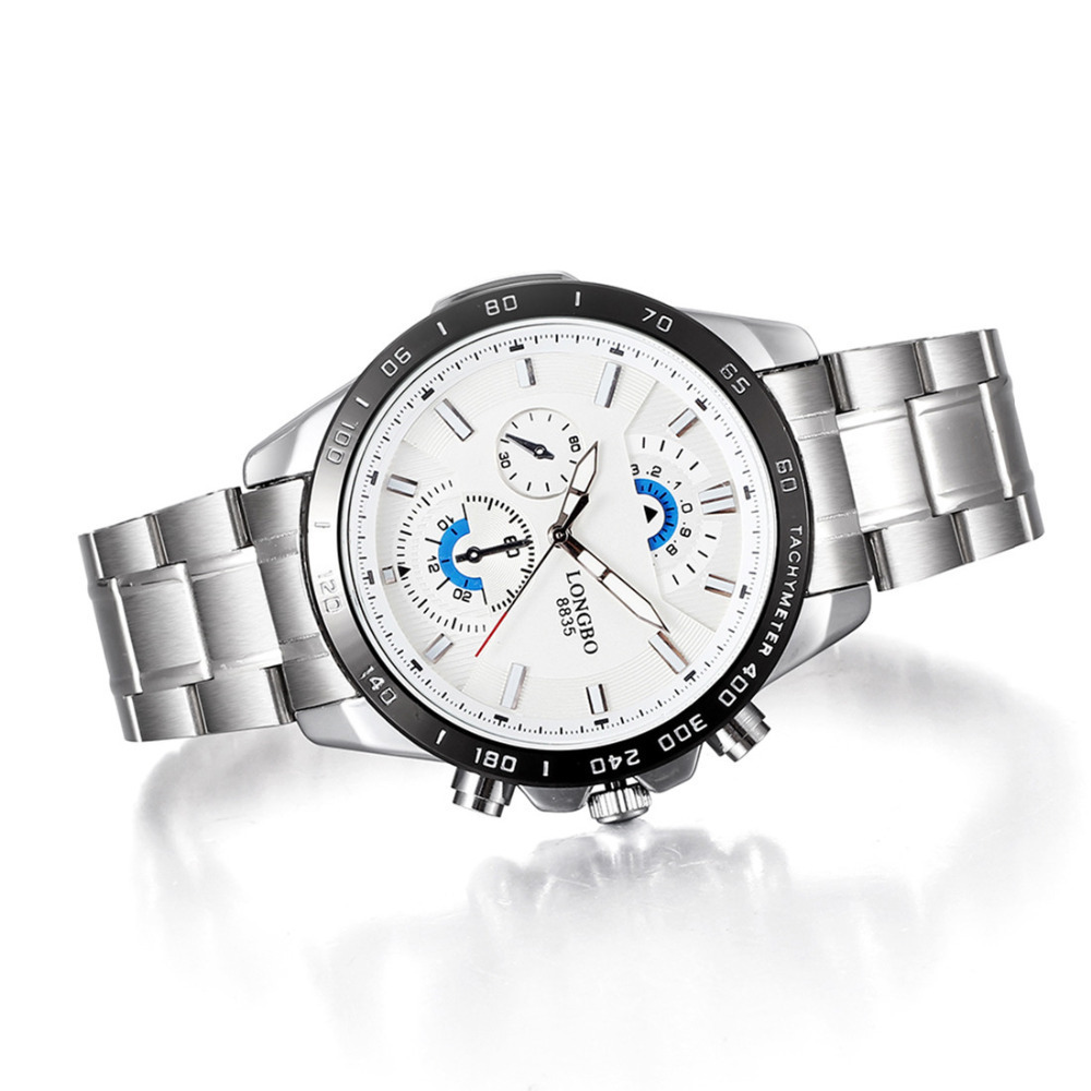 longbo fashion imported quartz movement wrist watches men waterproof alloy case male men wristwatch with luminous pointer