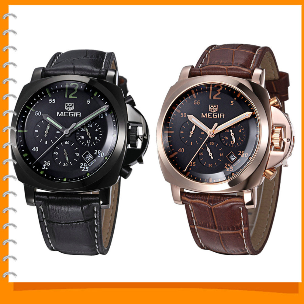 megir 2302 genuine leather band wrist watches men male wristwatch clock for men with stainless steel case megir 2302 genuine leather band wrist watches men male wristwatch clock for men with stainless steel case