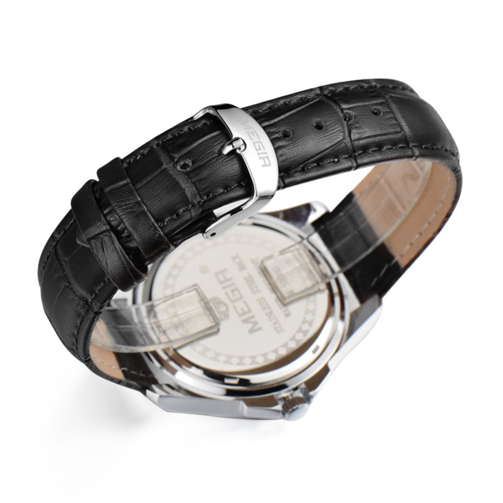 megir 2520 waterproof quartz ladies wrist watch women genuine leather band alloy shell wristwatch for female girls