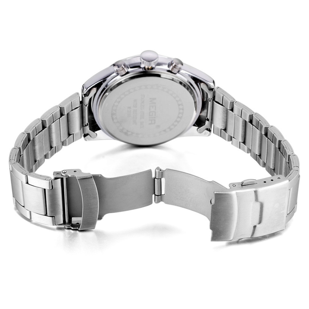 megir waterproof three function dials men business wrist watch imported quartz movement male wristwatches with luminous pointer