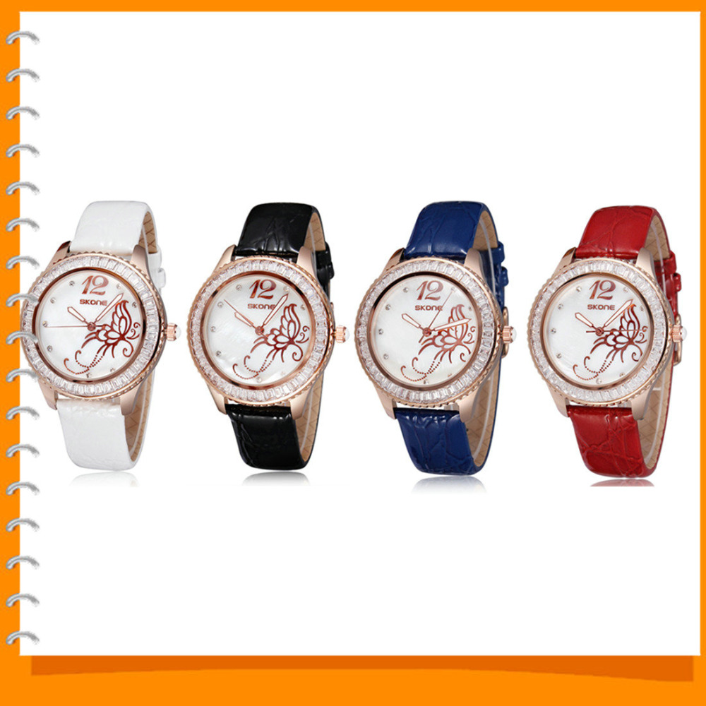 skone 5018 ladies wrist watch pu leather band female women clock wristwatches for girl gift ( black / white / blue / red ) skone 5018 ladies wrist watch pu leather band female women clock wristwatches for girl gift ( black / white / blue / red )