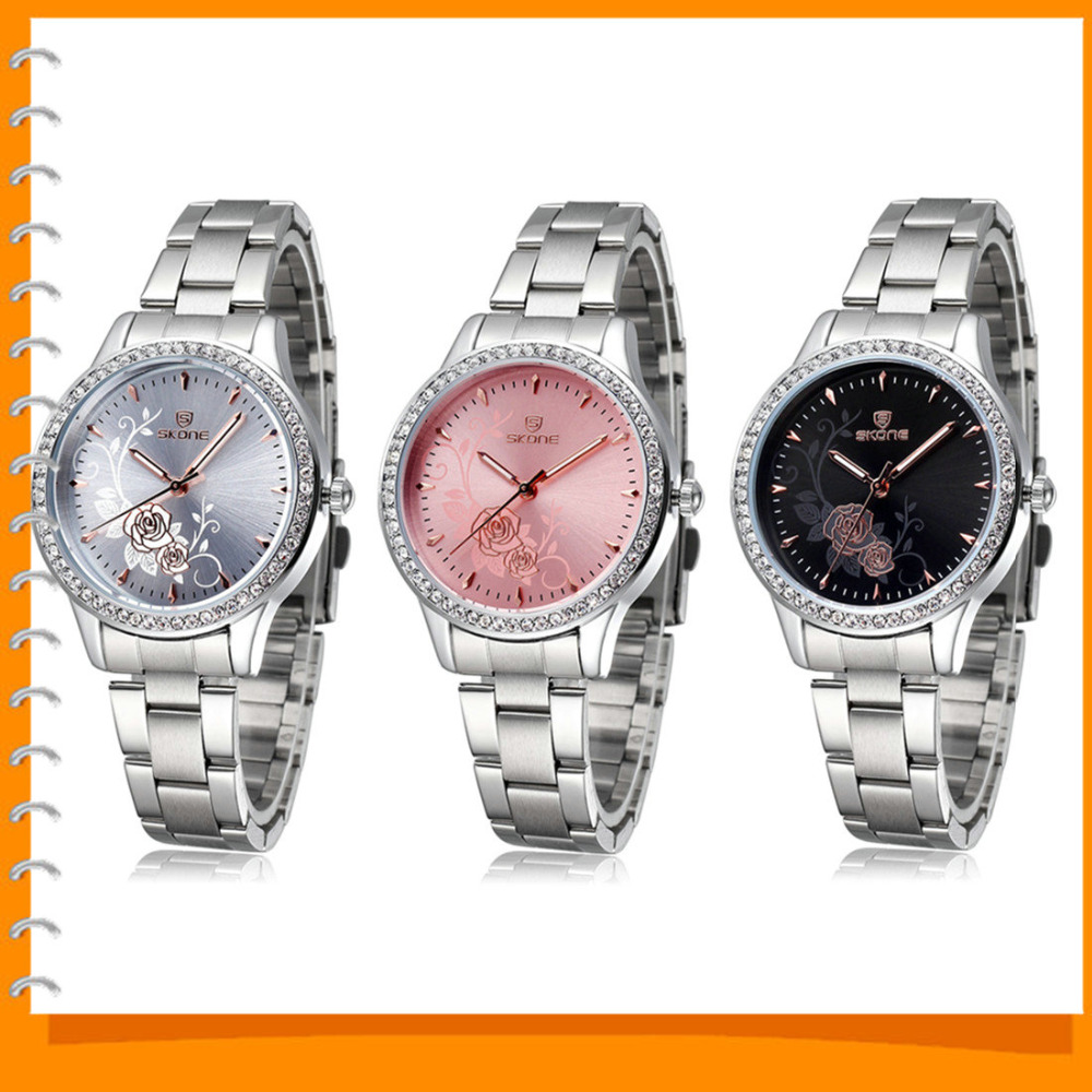 skone 5042 rhinestone alloy band ladies wrist watch japan quartz movement life waterproof silver women female wristwatches skone 5042 rhinestone alloy band ladies wrist watch japan quartz movement life waterproof silver women female wristwatches