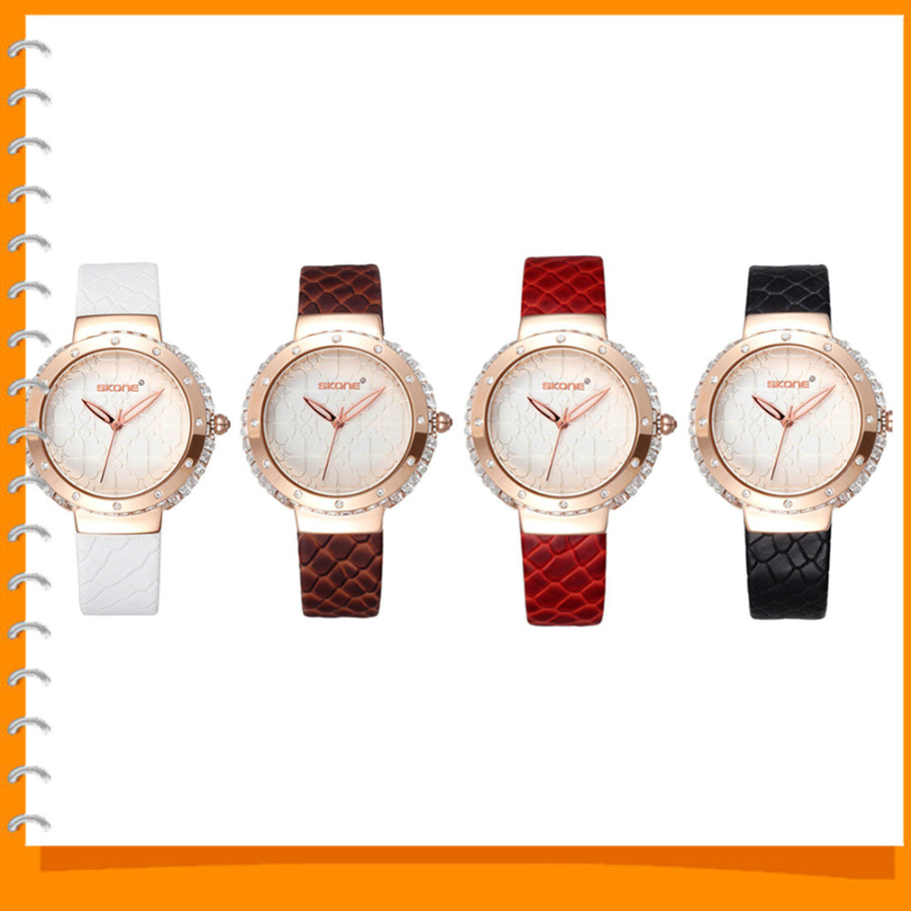 skone 5081 rhinestone diamond ladies wrist watch pu leather band round quartz wristwatch clock for women girl skone 5081 rhinestone diamond ladies wrist watch pu leather band round quartz wristwatch clock for women girl