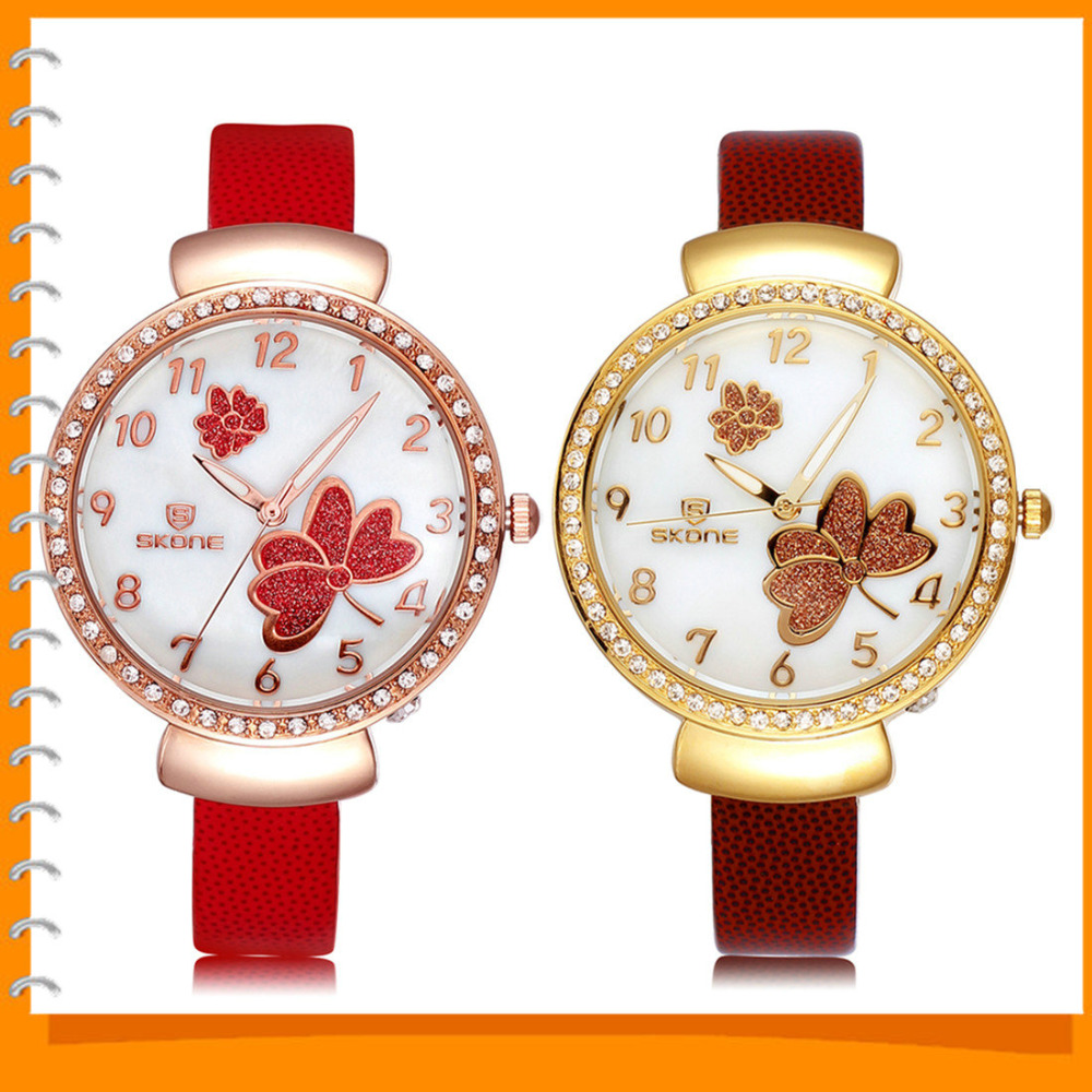 skone sparkling leaf flower pattern ladies wrist watch women pu leather band rhinestone diamond wristwatch clock for girl female skone sparkling leaf flower pattern ladies wrist watch women pu leather band rhinestone diamond wristwatch clock for girl female