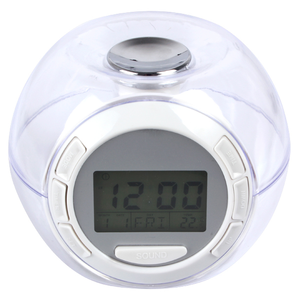 transparent multifunctional calendar alarm clock electronic digital alarm clock with 7 color changing light 6 natural sounds