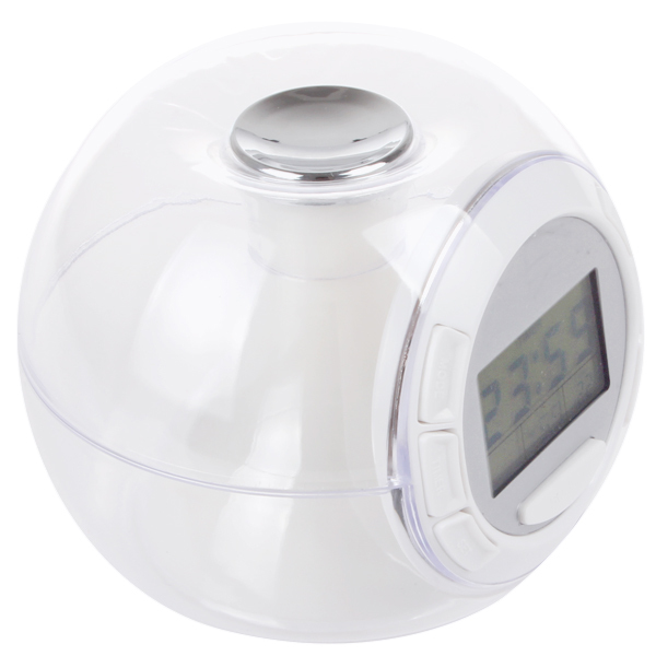 transparent multifunctional calendar alarm clock electronic digital alarm clock with 7 color changing light 6 natural sounds