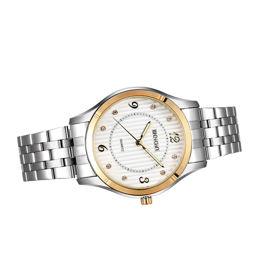 weiqin 5067 luminous pointer stainless steel wristwatch quartz wrsit watches men male clock with big number
