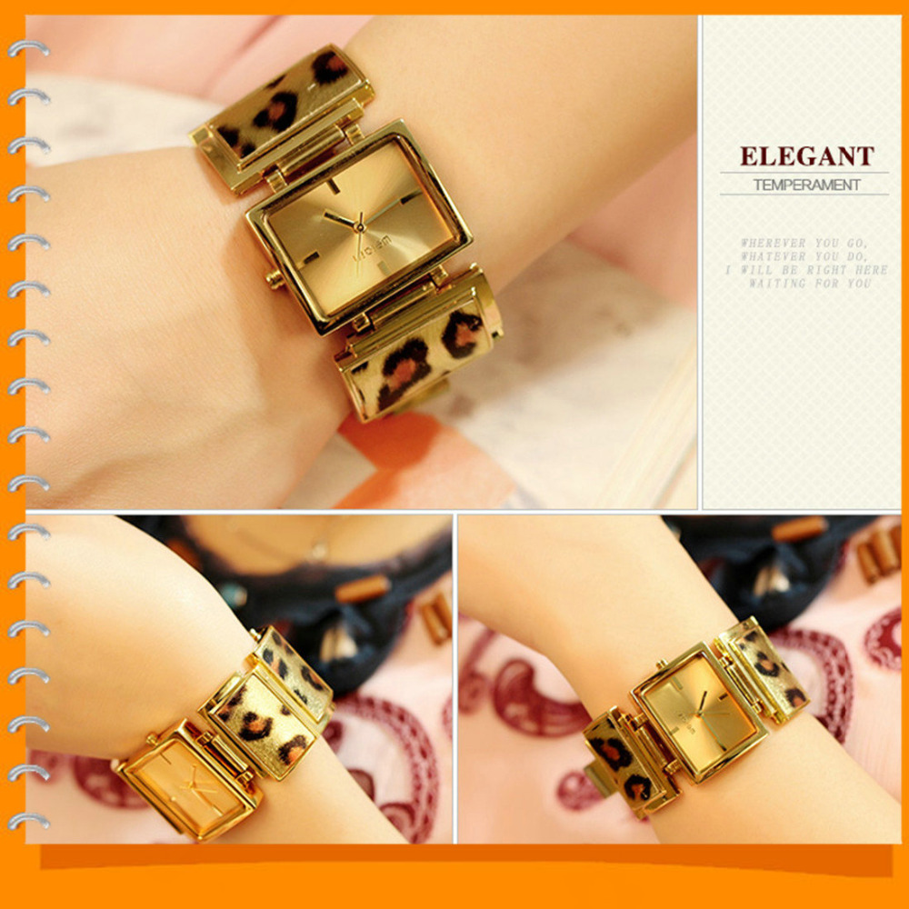 weiqin rectangle leopard gold women wrist watch bracelet hook buckle quartz movement stainless steel ladies female wristwatch weiqin rectangle leopard gold women wrist watch bracelet hook buckle quartz movement stainless steel ladies female wristwatch