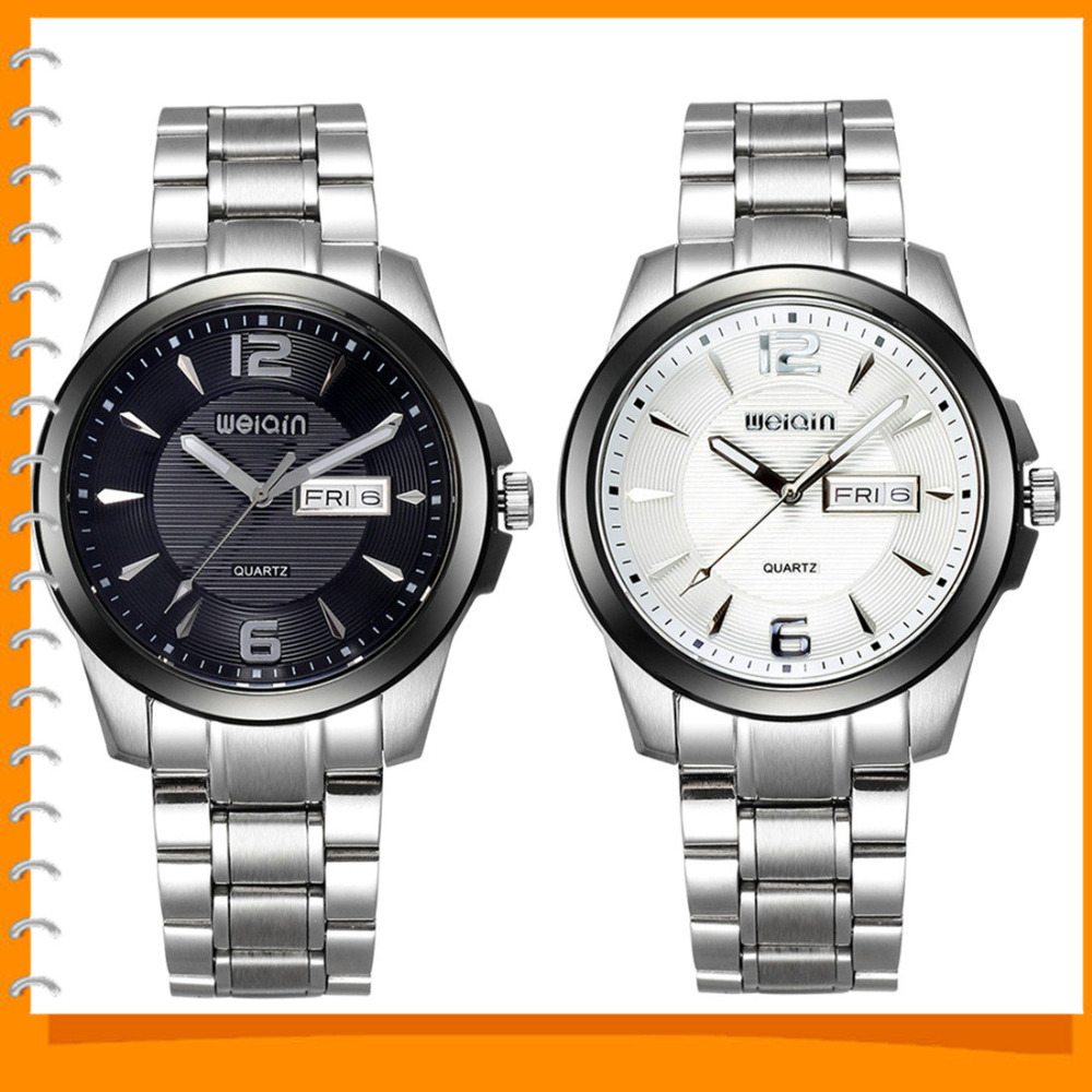 weiqin stainless steel band wrist watches men clock quartz movement folding clasp luminous silver male wristwatches weiqin stainless steel band wrist watches men clock quartz movement folding clasp luminous silver male wristwatches