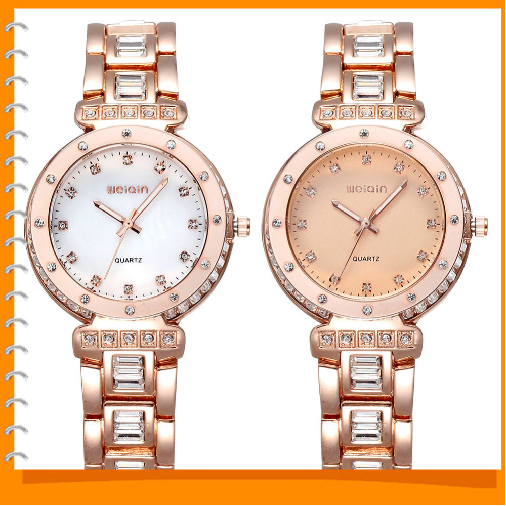 weiqin stainless steel wrist watch women quartz gold female ladies watch wristwatch with 94x shinny rhinestones luminous pointer weiqin stainless steel wrist watch women quartz gold female ladies watch wristwatch with 94x shinny rhinestones luminous pointer