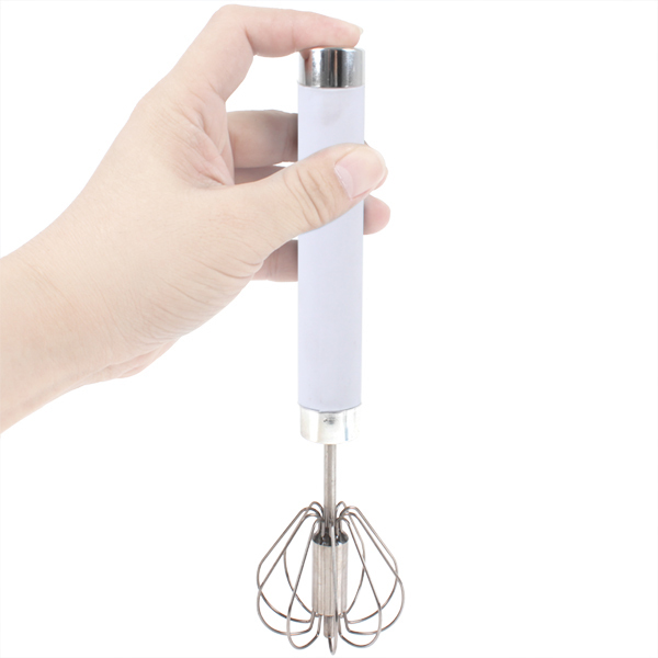 2pcs/pair! stainless steel egg beaters handheld press & spin action manual egg beater kitchen egg stiring for better whisk blend
