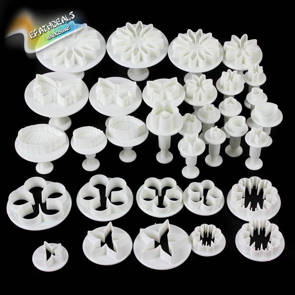 33pcs 10 sets mixed fondant plunger cutters mould and tools for plastic fondant cake decoration tools & cookie sugarcraft