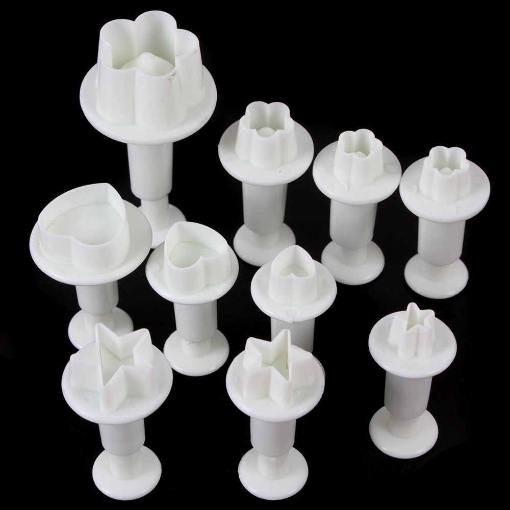 33pcs 10 sets mixed fondant plunger cutters mould and tools for plastic fondant cake decoration tools & cookie sugarcraft