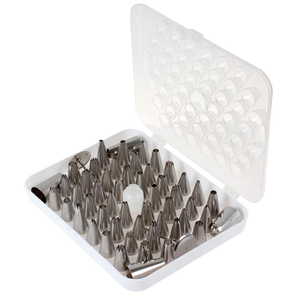52pcs icing piping nozzles pastry tips stainless steel fondant cake piping nozzles set sugarcraft decorating tool