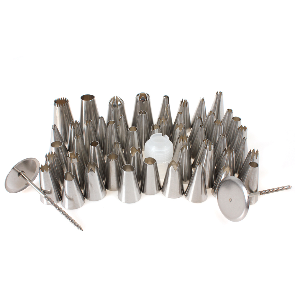 52pcs icing piping nozzles pastry tips stainless steel fondant cake piping nozzles set sugarcraft decorating tool