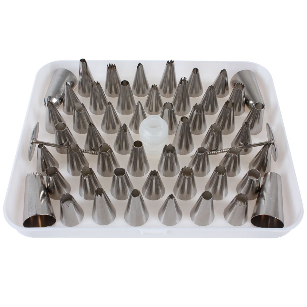 52pcs icing piping nozzles pastry tips stainless steel fondant cake piping nozzles set sugarcraft decorating tool