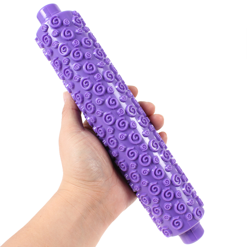 purple 275mm fondant rolling pin cake decoration molds print press mold rolling tools for cake decoration