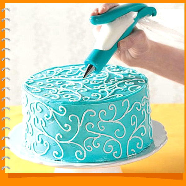 stainless steel mouth cake decorating pen tools pastry cream cake dessert flowers decorating pen bag + icing piping nozzles