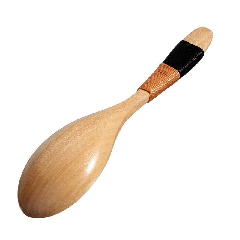 16cm wood spoons soup spoon wooden spoon tea spoon dinnerware thread head cooking dining utensil retro handle cutlery