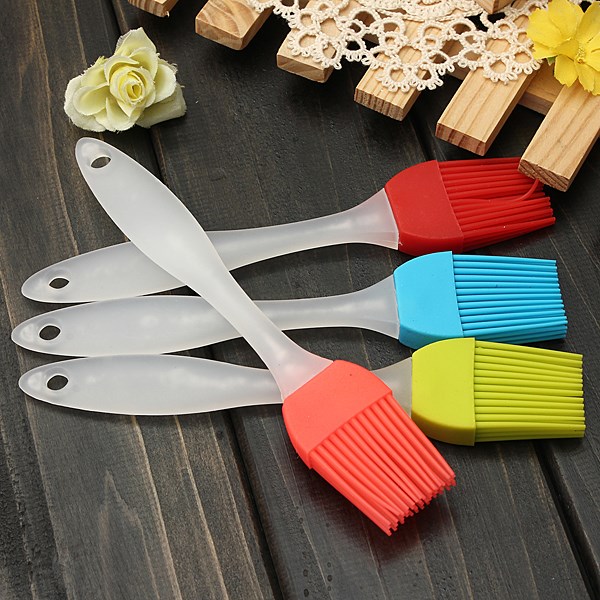 1pcs temperature resistant silicone bakeware utensil pastry basting bbq brush baking cooking oil butter brushes 4 colors