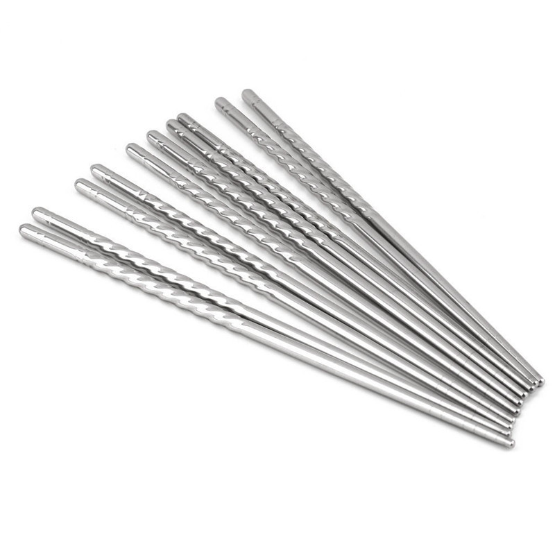 2015 best promotion 5pair/lot chinese stylish non-slip design stainless steel chopstick for eating