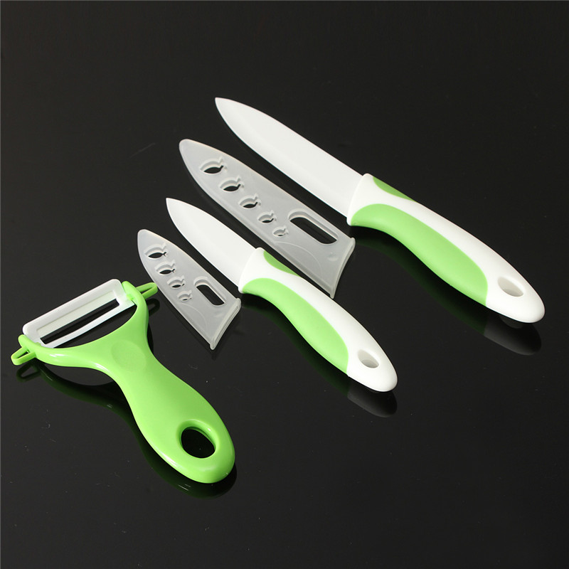2015 brand new kitchen dining bar 3 inch 5 inch ceramic knife + peeler with covers paring fruit utility chef ceramic knife sets