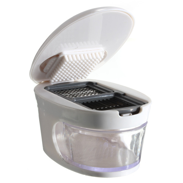 2015 new arrival 3 in 1 plastic garlic press presser crusher slicer grater dicing slicing and storage kitchen vegetable tool