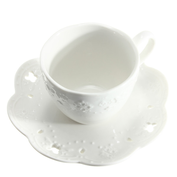 2015 new arrival japanese ceramic coffee cup + coaster and saucer suit butterfly relief coffee cup