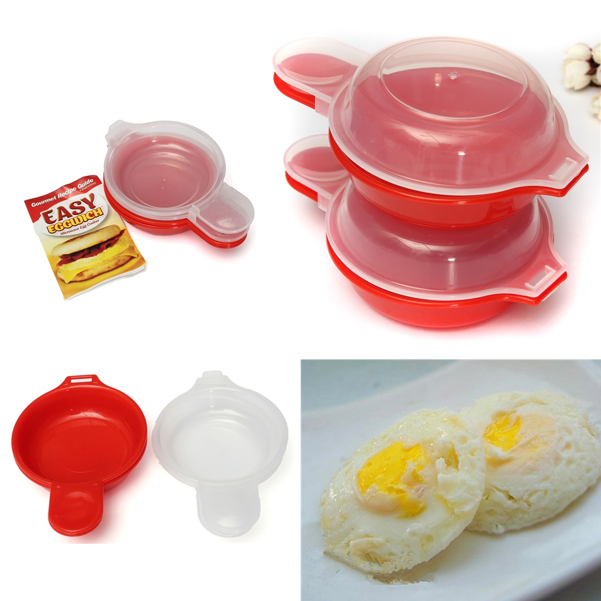 2pcs nonstick saving time microwave egg omelet bowl maker omelette cooker cookware cooks fast minutes home kitchen