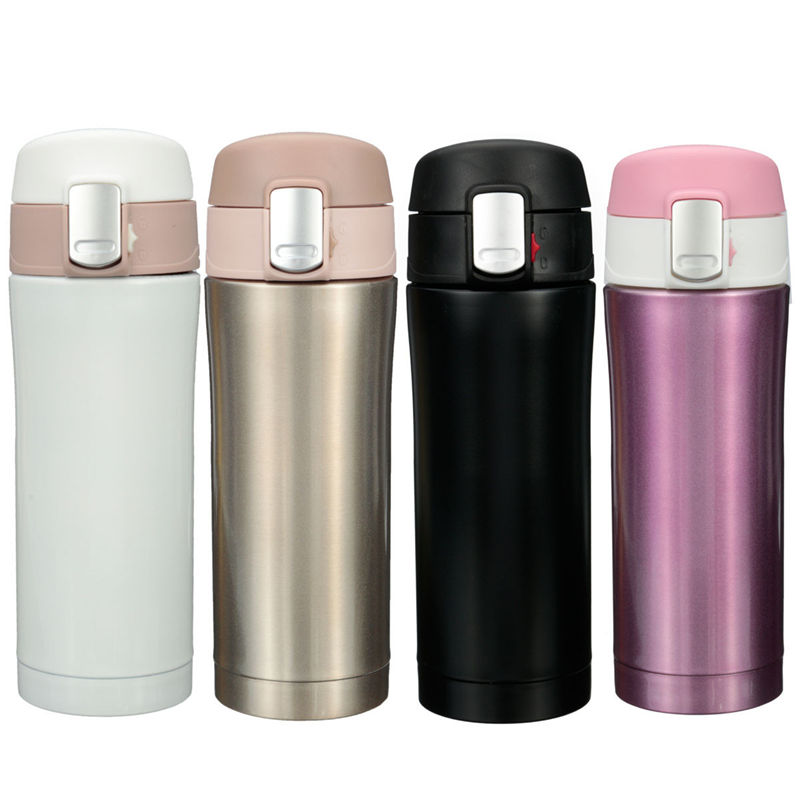 350ml/500ml travel mug office tea coffee water cup bottle stainless steel insulation cup keep and cooling 4color