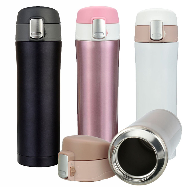 350ml/500ml travel mug office tea coffee water cup bottle stainless steel insulation cup keep and cooling 4color