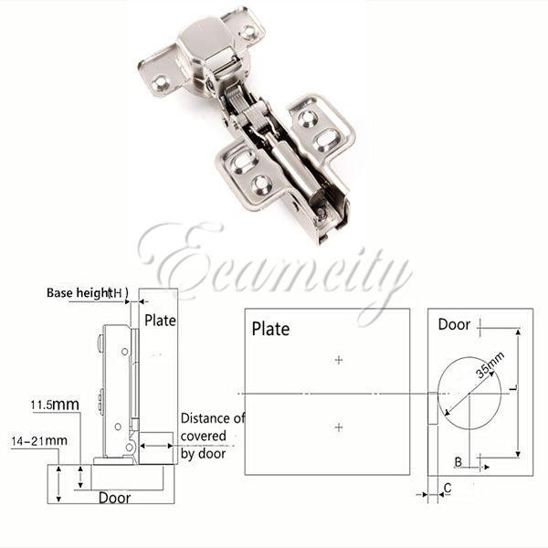 35mm kitchen cabinet door hinge cup full overlay close satin nickel cupboard closet damper hardware with screw