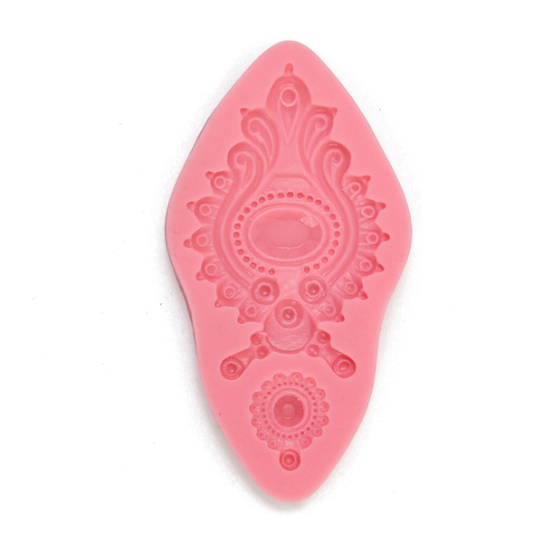 3d diy vintage jewelled brooch mould mold silicone baking cake decorating candy excellent quality