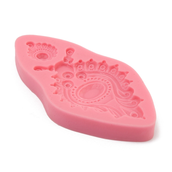 3d diy vintage jewelled brooch mould mold silicone baking cake decorating candy excellent quality