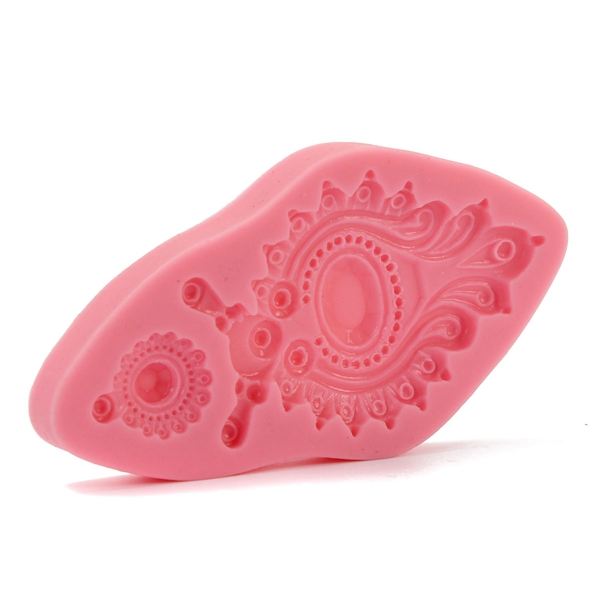 3d diy vintage jewelled brooch mould mold silicone baking cake decorating candy excellent quality