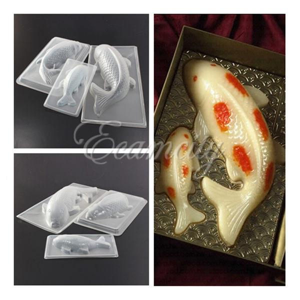 3pcs/set eco-friendly pp heat resistance koi fish mould jelly handmade sugarcraft 3d cake cookie chocolate mold diy tool kitchen