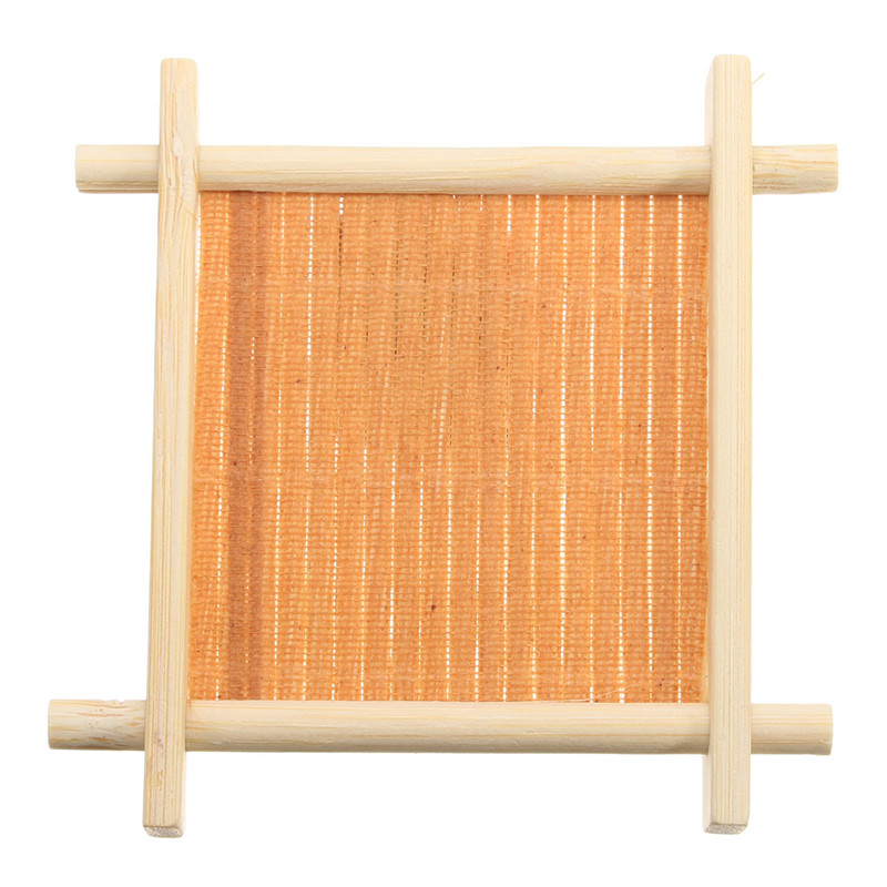 4pcs bamboo tea cup mat square handmade cup mat for kungfu tea set classic coasters pastoral tea tools home decoration