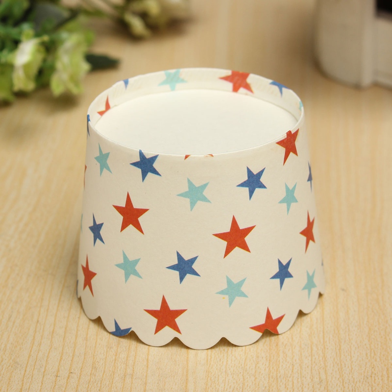 50pcs multicolor star paper cupcake liners muffin cups cases diy cupcake mold cake cooking cups d 60mm*h46mm