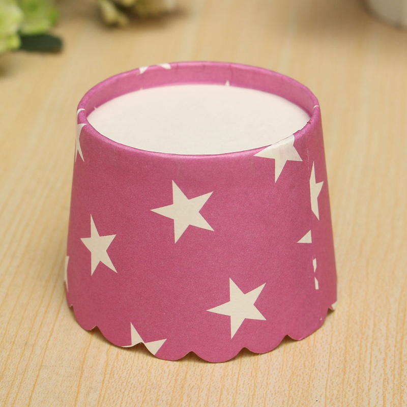 50pcs multicolor star paper cupcake liners muffin cups cases diy cupcake mold cake cooking cups d 60mm*h46mm