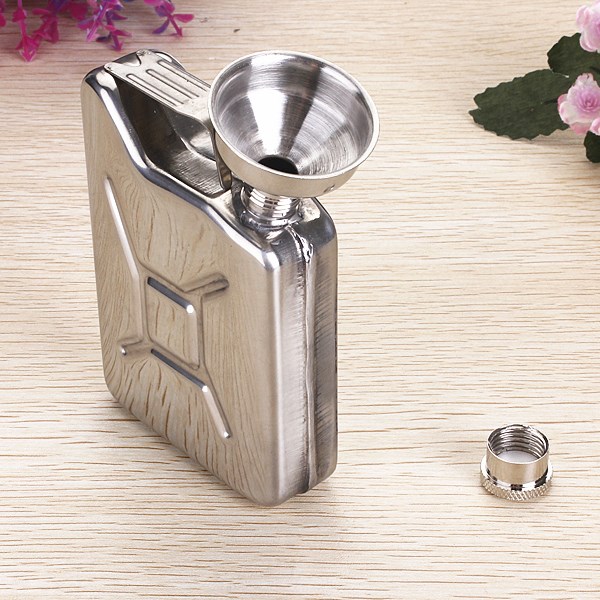 5oz stainless steel hip flask jerry can liquor whisky pocket bottle + funnel party bar drink bottle liquor funnel
