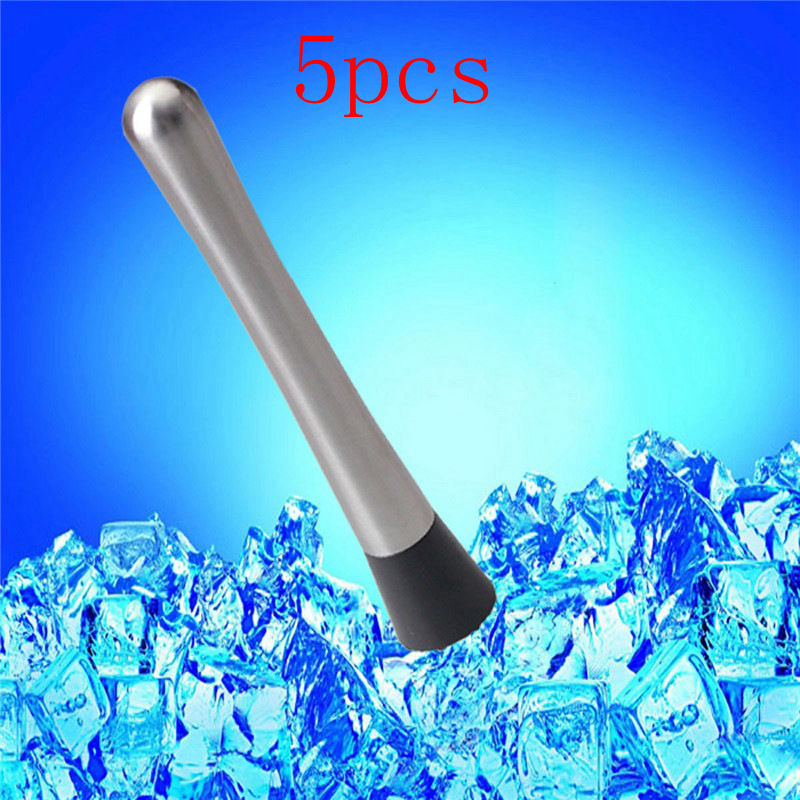 5pcs cocktail muddler stainless steel cocktail picks crushed ice barware bar accessories mixer barware mixology diy