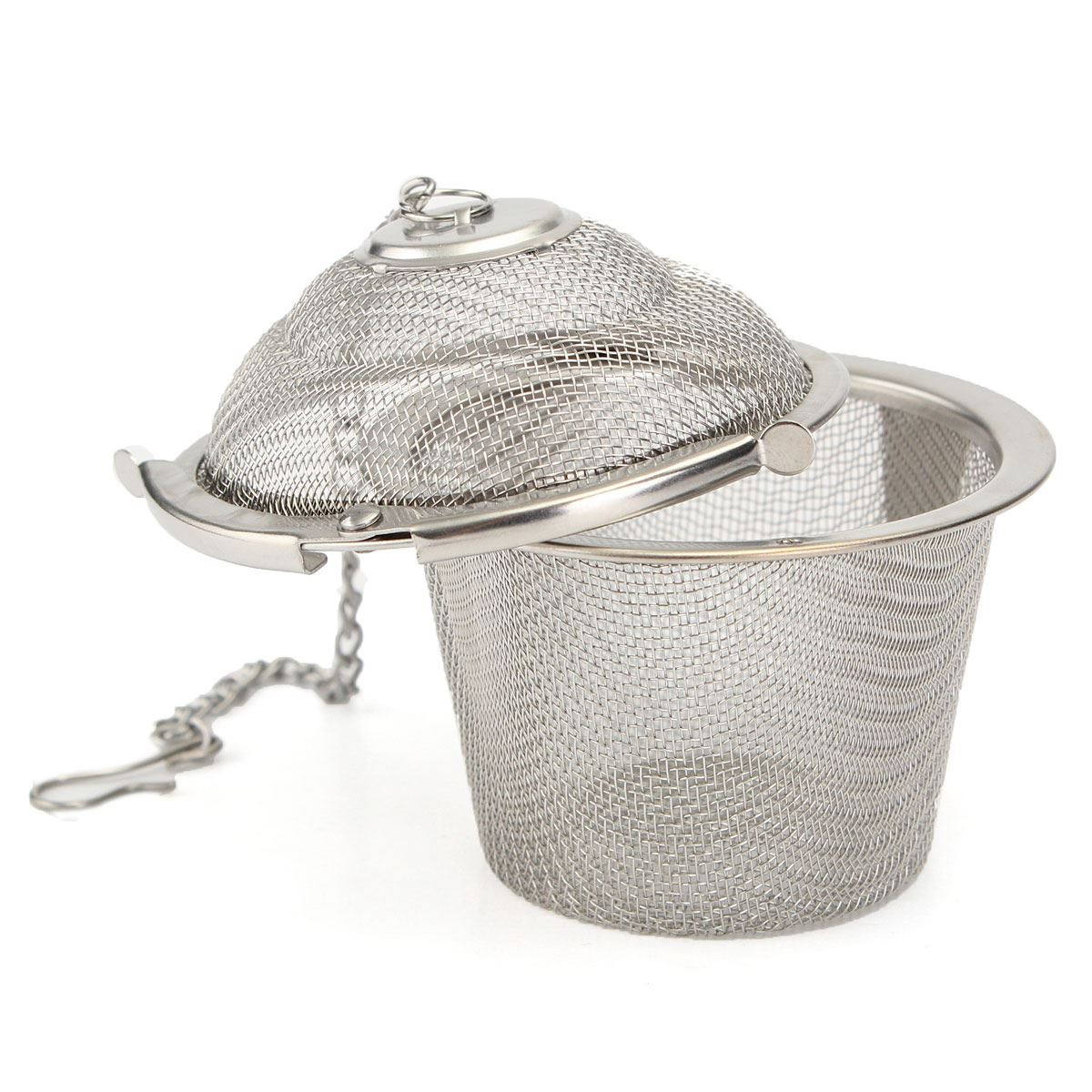 6.5cm silver reusable stainless mesh herbal ball tea spice strainer teakettle locking tea filter infuser spice m size