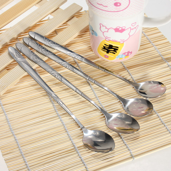 6pcs stainless steel spoons for ice cream coffee cocktail teaspoons soup tea mixer 6pcs stainless steel spoons for ice cream coffee cocktail teaspoons soup tea mixer