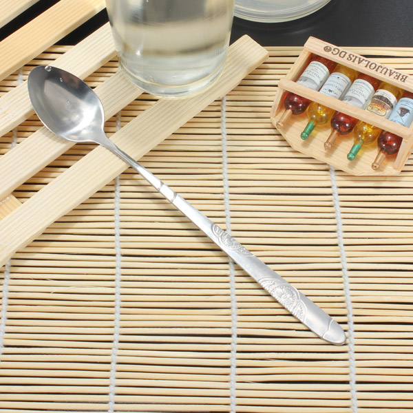 6pcs stainless steel spoons for ice cream coffee cocktail teaspoons soup tea mixer