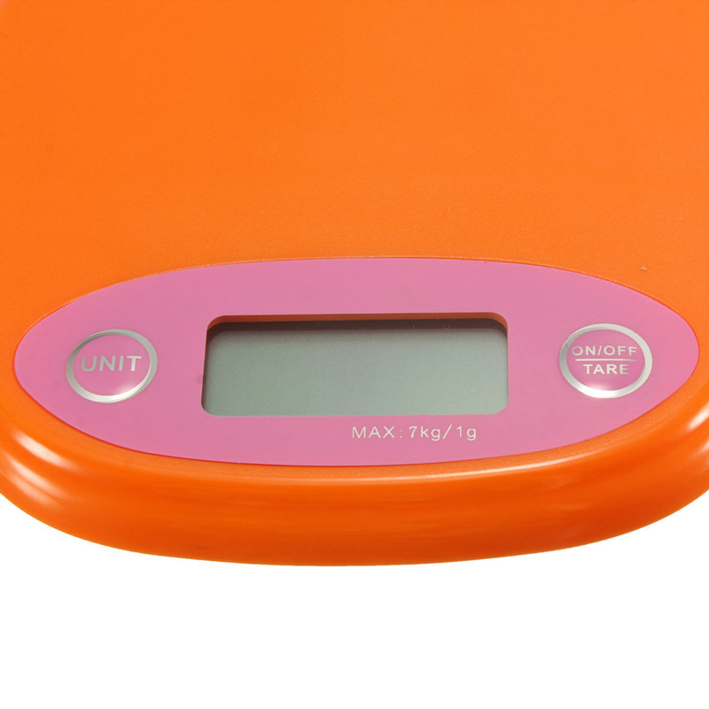 7kg/1g orange durable portable electronic digital lcd household kitchen food diet postal scale weight balance gram backlight