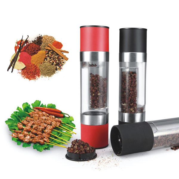 abs manual dual grind 2 in 1 salt pepper spice mill grinder coarse to fine grain abs manual dual grind 2 in 1 salt pepper spice mill grinder coarse to fine grain